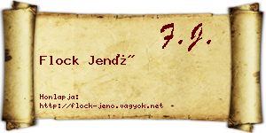 Flock Jenő névjegykártya